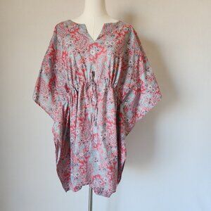 Ralph Lauren Blue Label Paisley Kaftan Kimono Beach Coverup Top Mini Dress